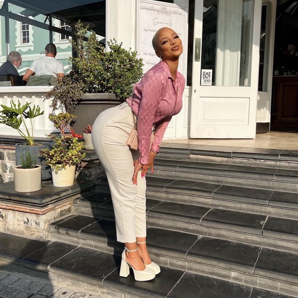 Zara Off White Chunky High Heeled Platform Shoes - Picture 8 of 17